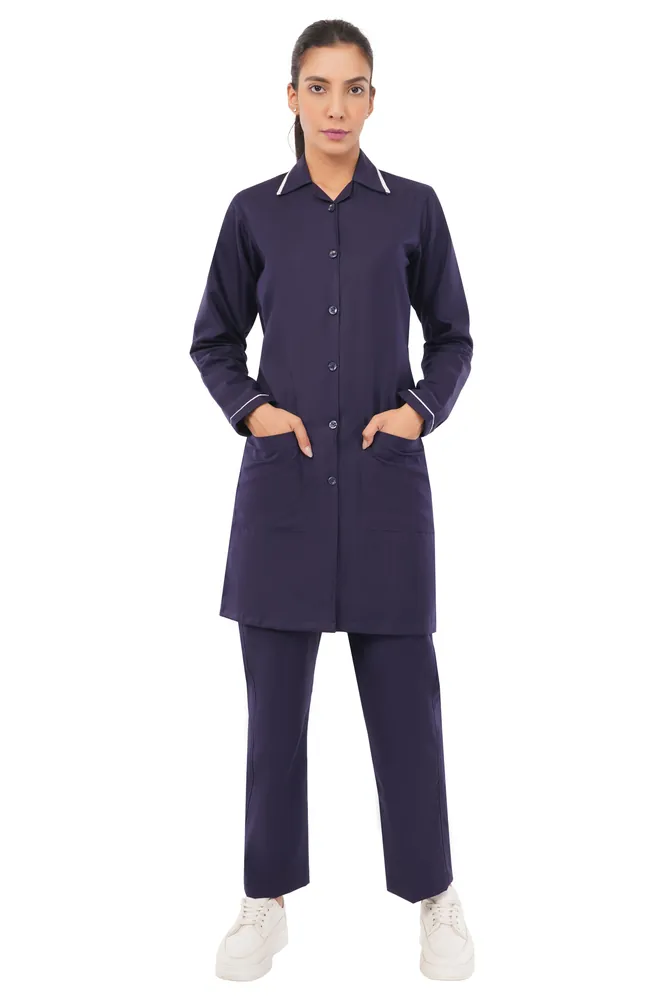 Modest Apron Collar Womens Scrub